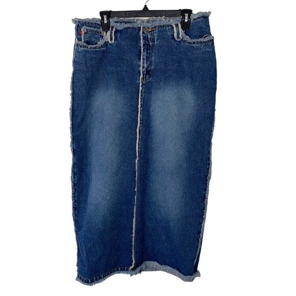 Zana Di Vintage Women  Skirt Size 11 Blue Denim Y2K Mini Pure Cotton Pockets - Picture 1 of 10